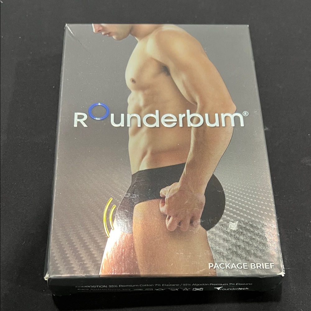 ROUNDERBUM Black Package Brief for Men NWT 10/10 condition